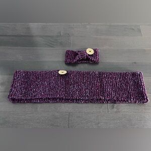 BNWT Handmade Purple Knit Scarf & Headband Set (Christmas Gift, Birthday Gift)